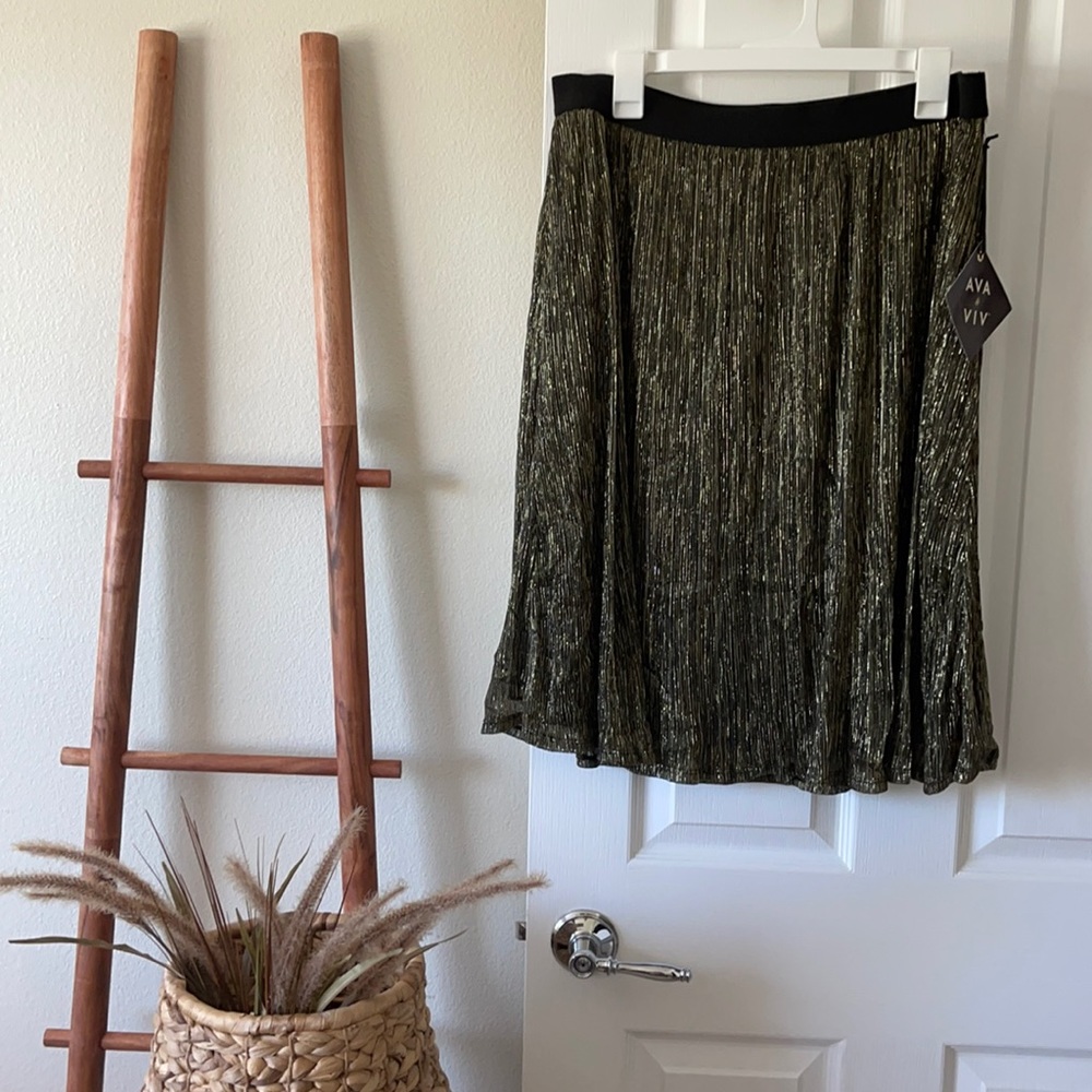 Ava & Viv Gold Black Circle Skirt